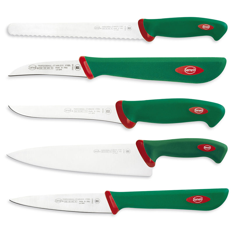 Set di coltelli con Rotolo Pieghevole Portacoltelli 5 Pezzi Sanelli Premana