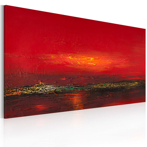 online Quadro Dipinto - Tramonto Rosso Sul Mare 120x60cm Erroi