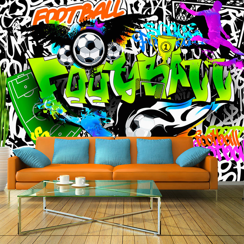 Fotomurale - Football Graffiti 300X210 cm Carta da Parato Erroi-1