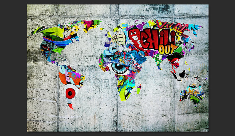 Fotomurale - Map - Graffiti 300X210 cm Carta da Parato Erroi-2