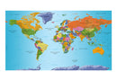 Carta da Parati Fotomurale XXL - World Map - Colourful Geography II 500x280 cm Erroi-2