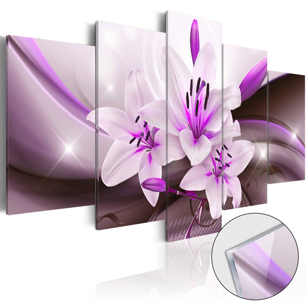 Quadro Su Vetro Acrilico - Violet Desert Lily 100x50cm Erroi sconto