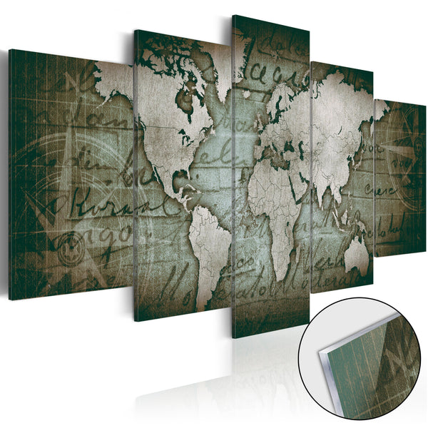 Quadro Su Vetro Acrilico - Acrylic Prints - Bronze Map III 100x50cm Erroi prezzo