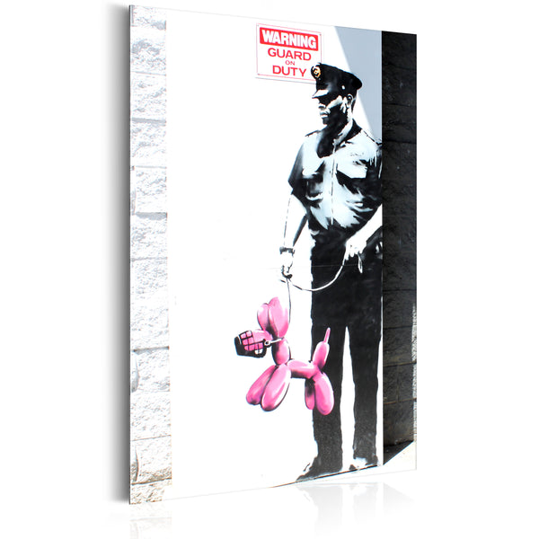 acquista Targa In Metallo - Police Guard Pink Balloon Dog By Banksy 31x46cm Erroi