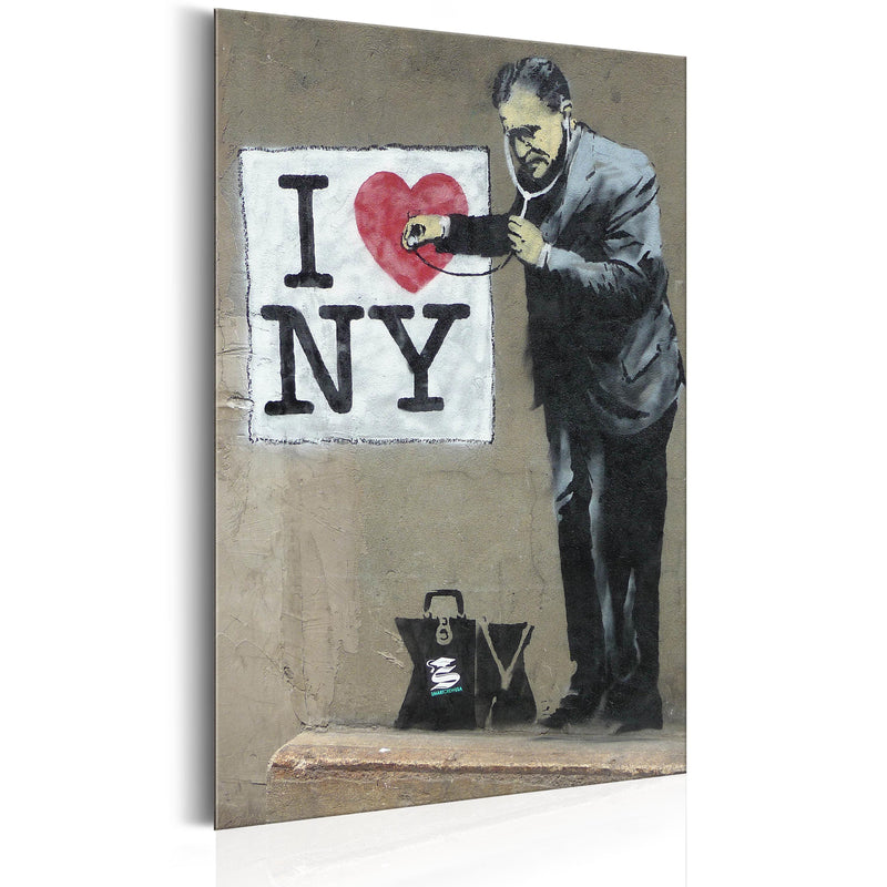 Targa In Metallo - I Love New York By Banksy 31x46cm Erroi-1