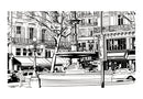 Carta da Parati Fotomurale - Sketch Of Parisian Fountain 450x270 cm Erroi-2