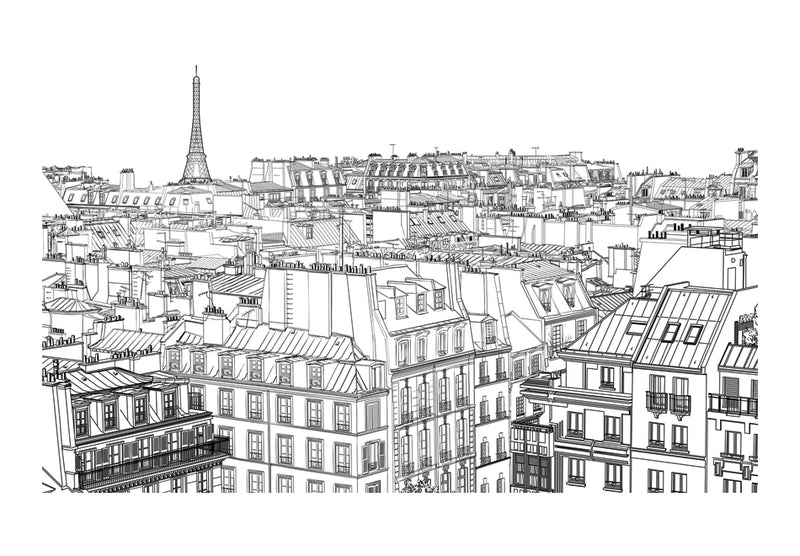 Carta da Parati Fotomurale - da Uno Sketchbook Parigino 450x270 cm Erroi-2
