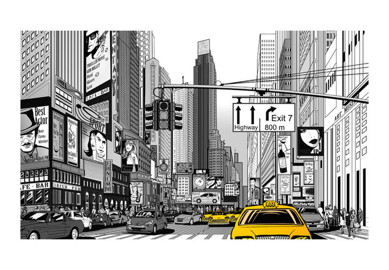 Carta da Parati Fotomurale - Taxi Gialli di New York 450x270 cm Erroi-2