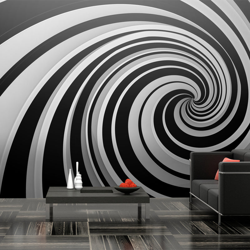Fotomurale - Black And White Swirl 550X270 cm Carta da Parato Erroi-1