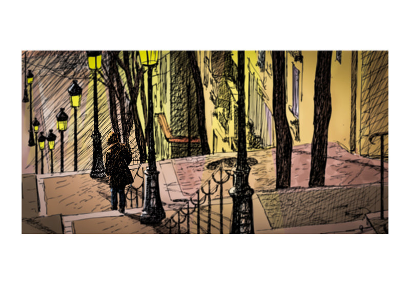 Carta da Parati Fotomurale XXL - Lonely Walk Through Montmartre 550x270 cm Erroi-2