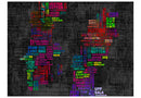 Carta da Parati Fotomurale - Colorful Text Map Of Sweden 350x270 cm Erroi-2