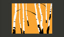 Fotomurale - Birches On The Orange Background 350X270 cm Carta da Parato Erroi-2