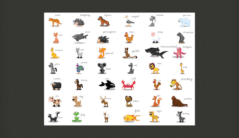 Fotomurale - Learning By Playing Animals 350X270 cm Carta da Parato Erroi-2