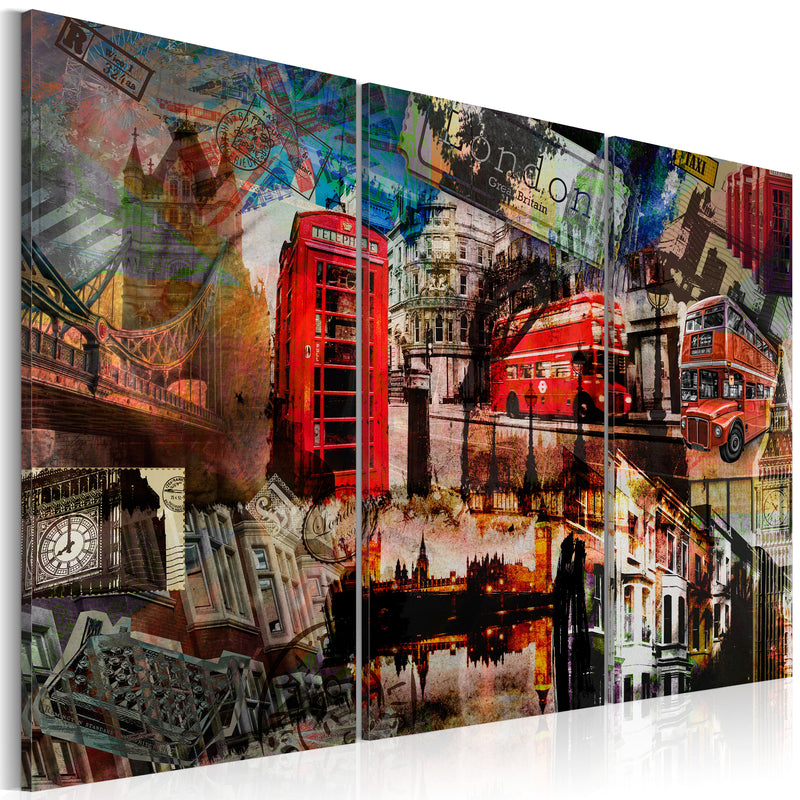 Quadro - Collage Londinese: Trittico 60X40Cm Erroi-1