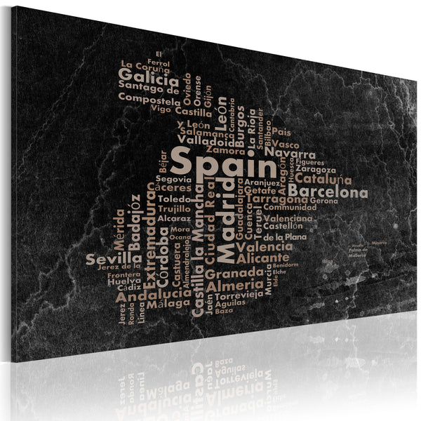 prezzo Quadro - Text Map Of Spain On The Blackboard Erroi