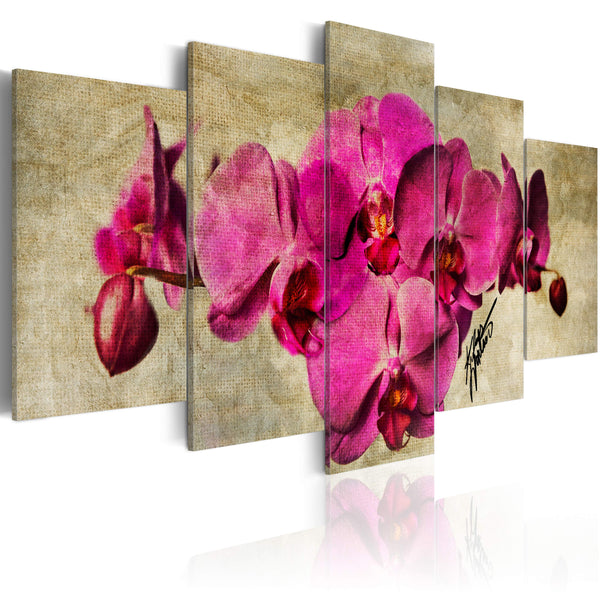 sconto Quadro - Orchids On Canvas - 5 Pieces 100x50cm Erroi