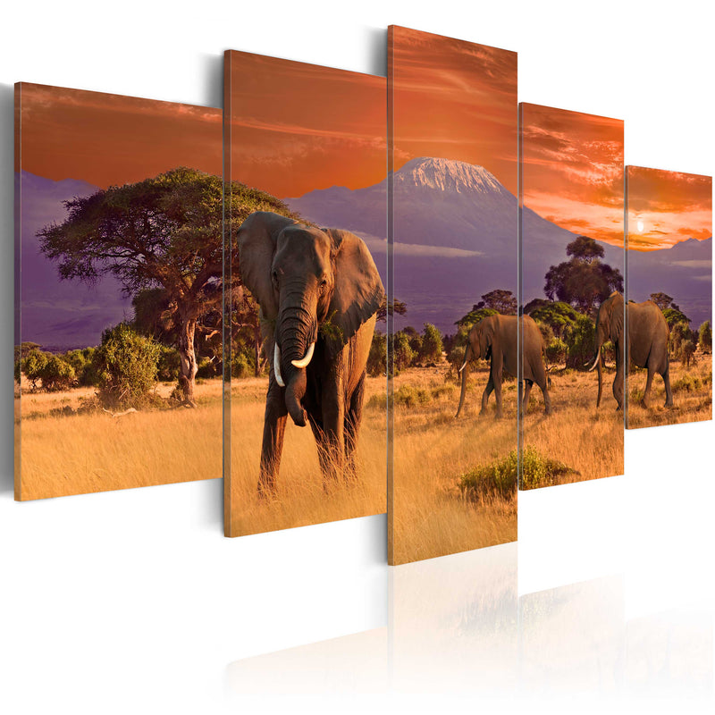 Quadro - Africa : Elefanti 100X50Cm Erroi-1