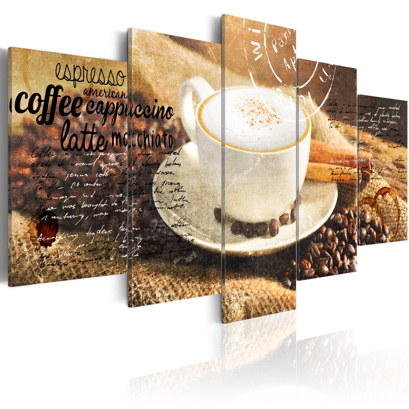Quadro - Coffe, Espresso, Cappuccino, Latte Machiato 100X50Cm Erroi-1