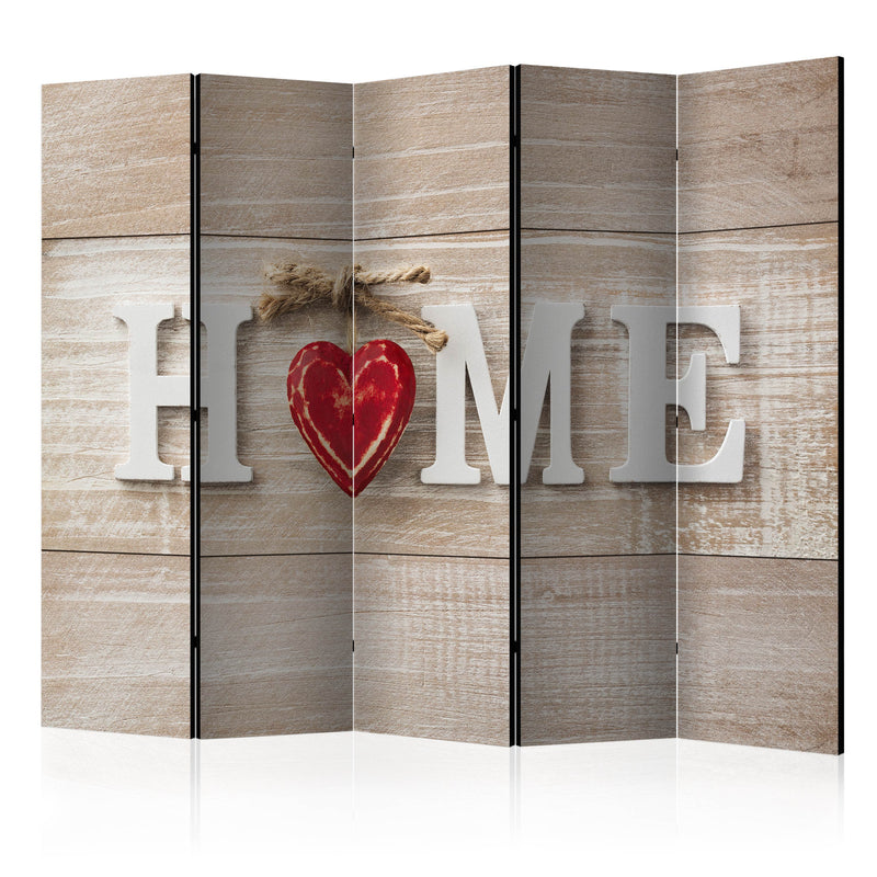 Paravento 5 Pannelli - Home And Red Heart 225x172cm Erroi-1