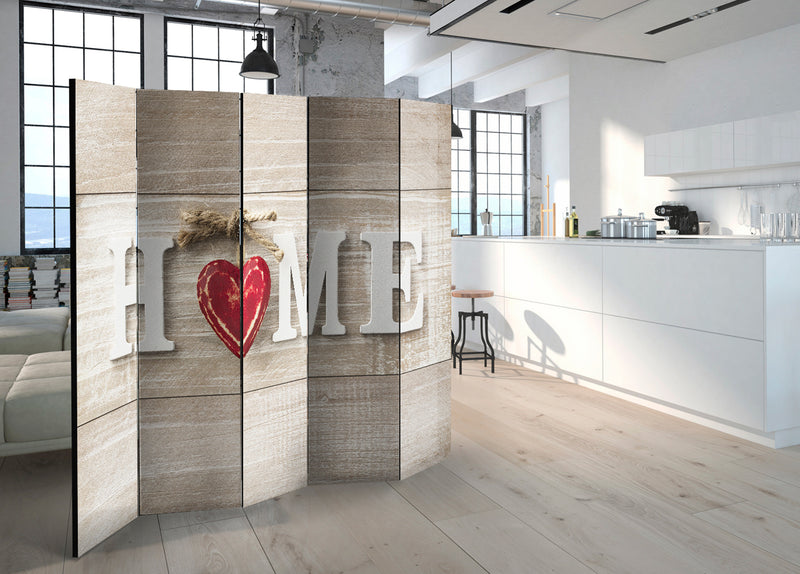 Paravento 5 Pannelli - Home And Red Heart 225x172cm Erroi-2