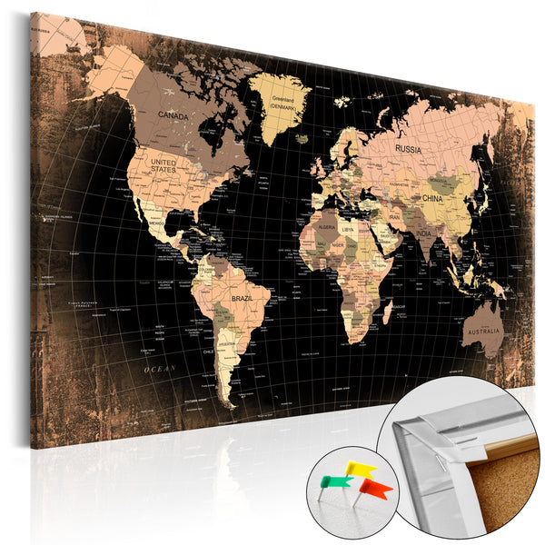 acquista Quadro Di Sughero - Planet Earth [Cork Map] 120x80cm Erroi