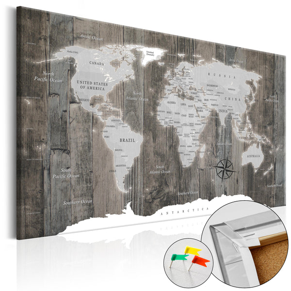 acquista Quadro Di Sughero - World Of Wood [Cork Map] 120x80cm Erroi