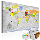 Quadro di Sughero - World Map - Wind Rose [Cork Map] 90x60cm Erroi-1