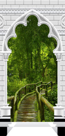 Carta da Parati Fotomurale per Porta - Gothic Arch And Jungle i 70x210 cm Erroi-2