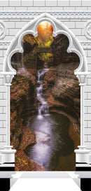Carta da Parati Fotomurale per Porta - Gothic Arch And Waterfall V 70x210 cm Erroi-2