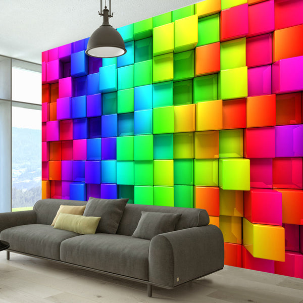 Fotomurale - Colourful Cubes Carta Da Parato Erroi acquista