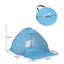 Tenda da Spiaggia Campeggio Impermeabile Apertura Pop-Up 150x200x115 cm Azzurro -3