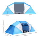 Tenda da Campeggio per 6 Persone 460x230x195 cm -3