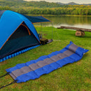 Materassino Gonfiabile da Campeggio con Cuscino in PVC Blu e Grigio 191x63x5 cm -2