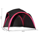 Tenda da Spiaggia Campeggio Protezione Raggi UV Nera e Rossa 3.3x3.3x2.55 cm -3