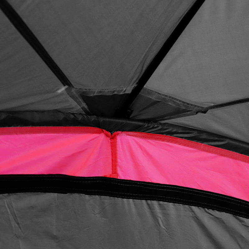 Tenda da Spiaggia Campeggio Protezione Raggi UV Nera e Rossa 3.3x3.3x2.55 cm -5