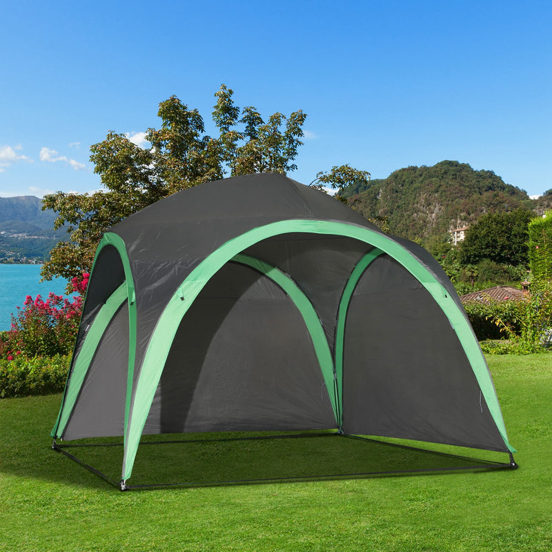 Tenda da Spiaggia Campeggio Protezione Raggi UV Verde e Grigio 3.3x3.3x2.55 cm -2