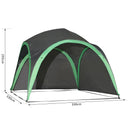 Tenda da Spiaggia Campeggio Protezione Raggi UV Verde e Grigio 3.3x3.3x2.55 cm -3