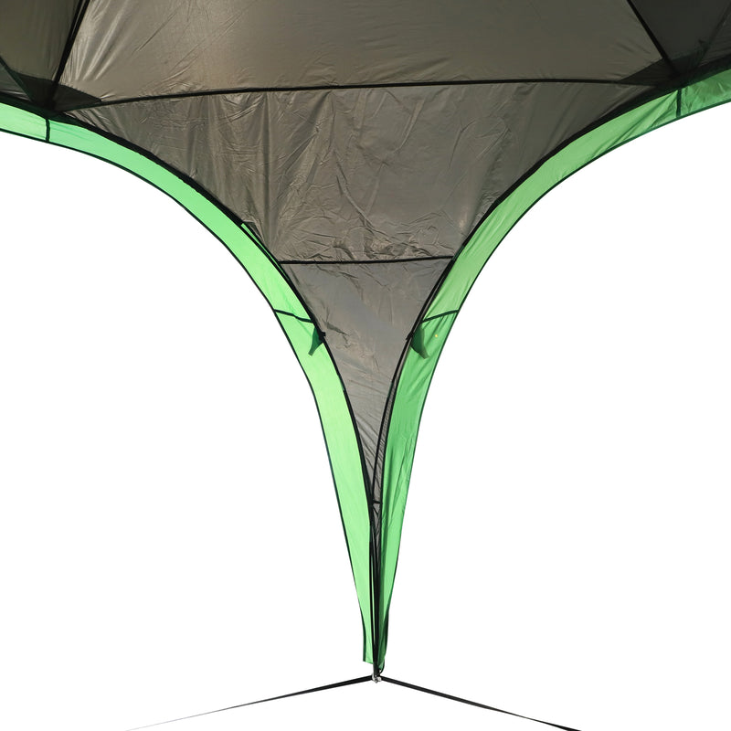Tenda da Spiaggia Campeggio Protezione Raggi UV Verde e Grigio 3.3x3.3x2.55 cm -9