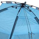Tenda da Spiaggia Impermeabile Pop Up con Corde e Picchetti Azzurro -8