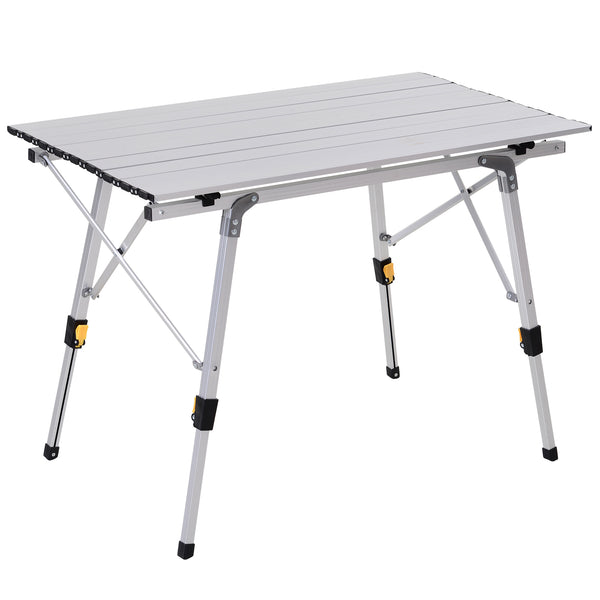 Tavolo da Campeggio Picnic Avvolgibile in Alluminio 90x53x45/65 cm  Wrap online