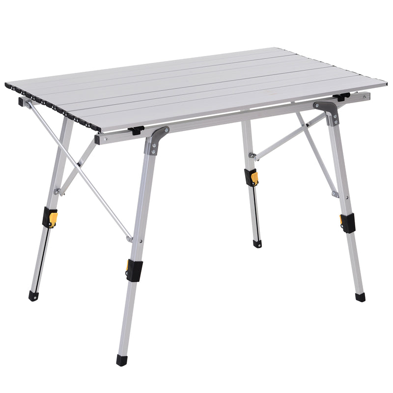 Tavolo da Campeggio Picnic Avvolgibile in Alluminio 90x53x45/65 cm  Wrap-1