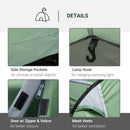 Tenda da Campeggio 4 Persone 426x206x154 cm con Vestibolo Verde-5
