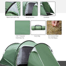 Tenda da Campeggio 4 Persone 426x206x154 cm con Vestibolo Verde-6