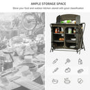 Tavolino Cucina da Campeggio Pieghevole 94x57x109 cm in Alluminio Verde-4