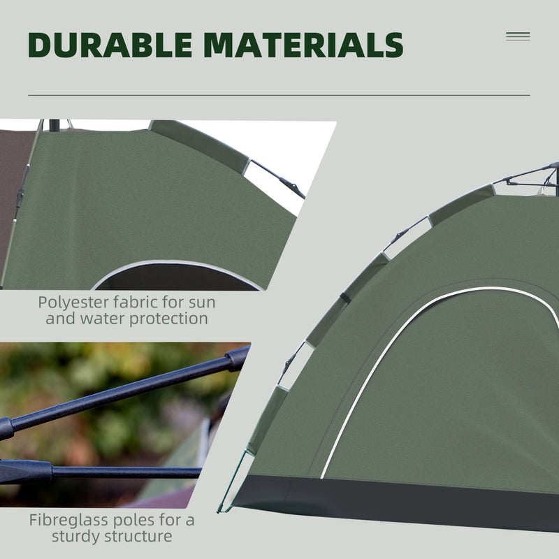 Tenda da Campeggio Pop-Up per 4 Persone 210x210x135 cm con Borsa e Accessori-6