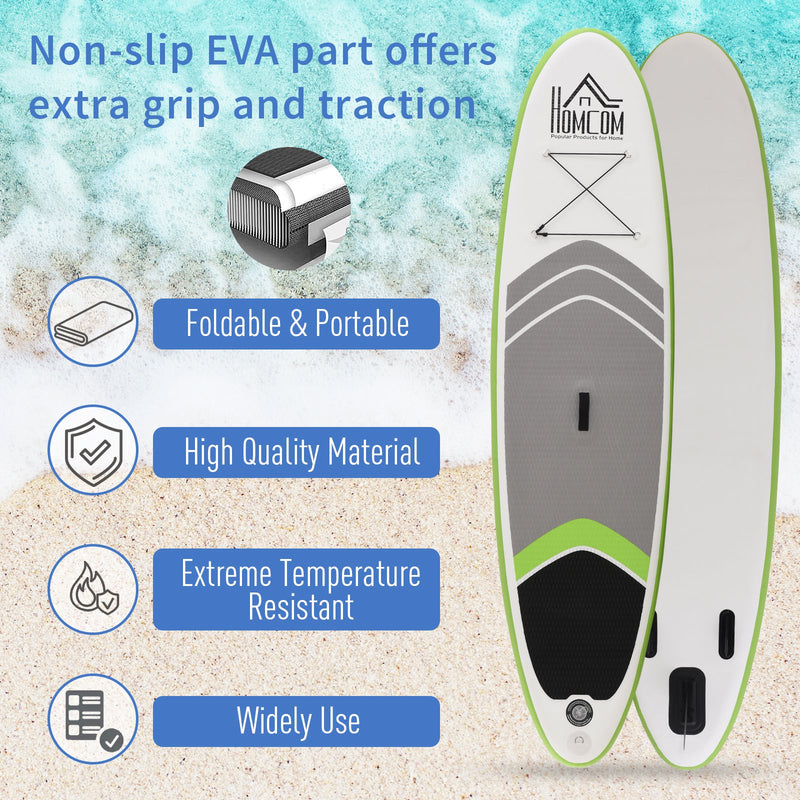 SUP Tavola Stand Up Paddle Gonfiabile 305x80x15 cm per Adulti e Teenager Verde e Bianco-4
