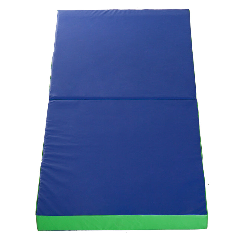 Materasso Training Pieghevole per Fitness Ginnastica Artistica Blu verde 180x90x40 cm -5