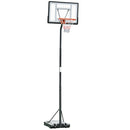 Canestro Basket da Esterno Altezza Regolabile 302-352 cm in Acciaio con Ruote Nero-1