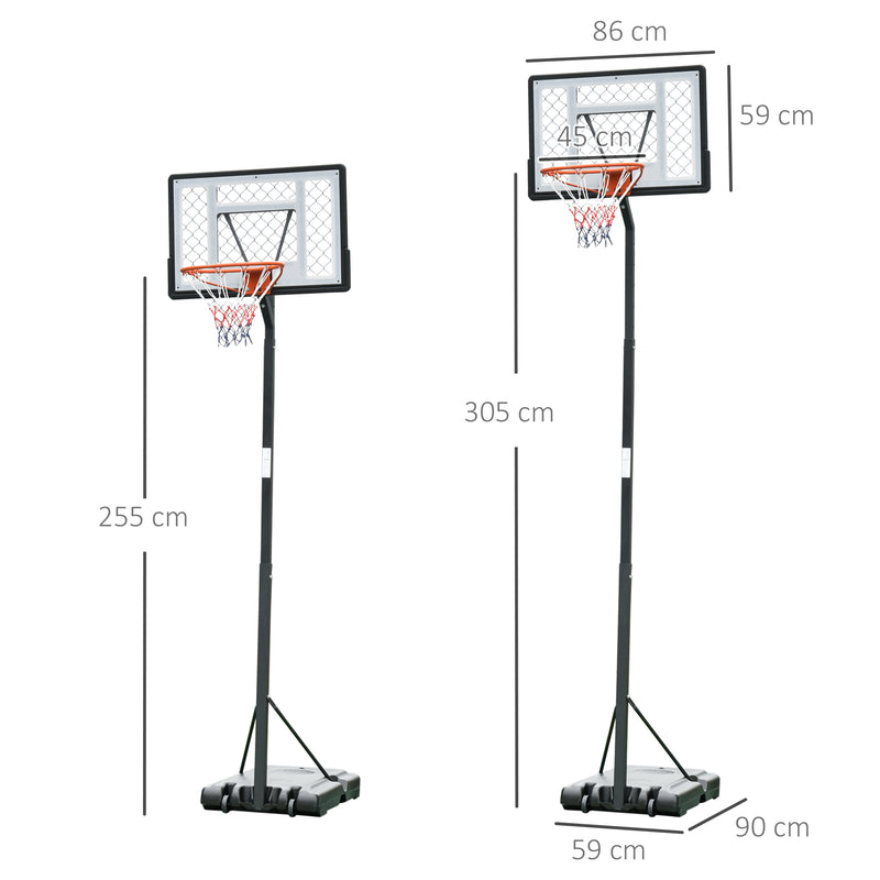 Canestro Basket da Esterno Altezza Regolabile 302-352 cm in Acciaio con  Ruote Nero – acquista su Giordano Shop