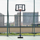 Canestro Basket da Esterno Altezza Regolabile 231-305 cm in Acciaio con Ruote Nero-2